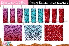 Heart leopard Valentines day 20 Oz. Skinny Tumbler wrap Product Image 7