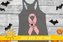 Breast cancer SVG | Pink Ribbon svg | Floral pink ribbon SVG Product Image 3