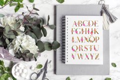 Gold Floral Alphabet, pink peonies, Sublimation Design ,PNG, Product Image 4