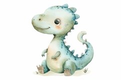 Watercolor Cute Pachycephalosaurus Dinosaur Cartoon Product Image 3