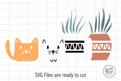 Cat and Plant SVG Cut File for Cricut, Plant and Kitty SVG Product Image 3