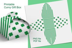 Printable St Patrick's Day Curvy Gift Box Lucky Shamrock Product Image 1