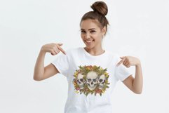 boho skulls in retro flowers png sublimation Product Image 2