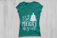 Be Merry Y'all Svg, Christmas Svg, Merry Christmas Svg. Product Image 2