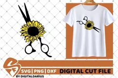 Scissors svg, Hairstylist svg, Hairdresser svg, Sunflower Product Image 2