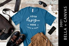 Deep Teal Bella Canvas 3001 Men's T-Shirt Mockup Male TShirt Product Image 1