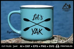 Kayak Logo SVG, Funny Kayak Saying, Kayak Paddles, Let's Yak Product Image 10