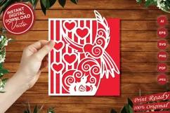 Papercut Bird Nest, Baby Bird and Mother, Heart Card Cover Product Image 5