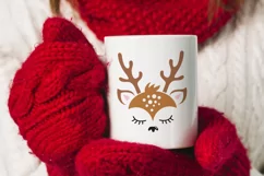 Reindeer svg, reindeer face cut file, christmas svg ormament Product Image 3
