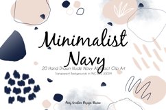 20 Hand Drawn Minimalist Navy Abstract Clip Art Bundle Product Image 1