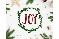 Joy Svg, Merry Christmas svg, Holly Wreath svg Product Image 1