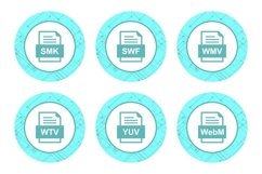 Set Of File Formats Icons Product Image 1