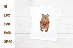 Valentine bear SVG/ Baby valentine animals/ Nursery prints Product Image 1