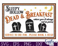 Vintage Farmhouse Halloween Svg Sign, Dead And Breakfast Product Image 2