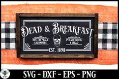 Dead and Breakfast SVG being shown as a vintage Halloween sign design