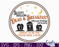 Farmhouse Halloween Svg Round Sign, Dead And Breakfast Product Image 2