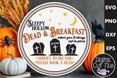 Farmhouse Halloween Svg Round Sign, Dead And Breakfast Product Image 1