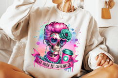 Dead Inside But Caffeinated PNG, Funny Skeleton PNG, Coffee Product Image 2
