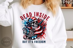 Dead Inside But It&#039;s Sublimation - 4th Of July Skeleton PNG Product Image 1