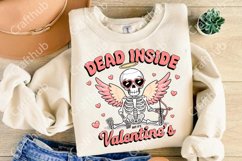 Dead Inside But It&#039;s Valentine Png, Skeleton Valentines Day Product Image 3
