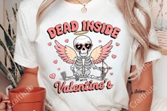 Dead Inside But It&#039;s Valentine Png, Skeleton Valentines Day Product Image 2