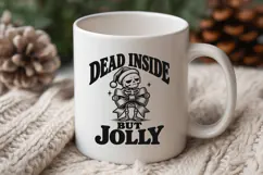 Dead Inside But Jolly SVG | Gothic Christmas Skeleton Product Image 3