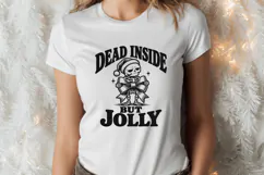 Dead Inside But Jolly SVG | Gothic Christmas Skeleton Product Image 2