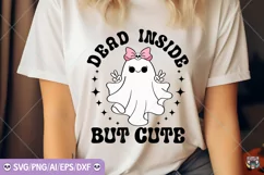Cute Ghost Png, Retro Halloween Png, Dead Inside Svg Product Image 1