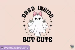Cute Ghost Png, Retro Halloween Png, Dead Inside Svg Product Image 2