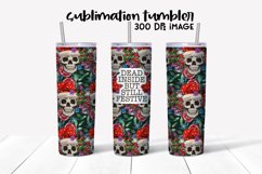 Dead Inside But Festive 20 OZ Skinny Tumbler Sublimation Product Image 1