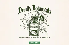 Deadly Botanicals SVG, Poison Garden PNG, Vintage Apothecary Product Image 1