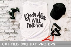 Dear Abs I Will Find You, Gym SVG, Hand Lettered Cut File Product Image 2