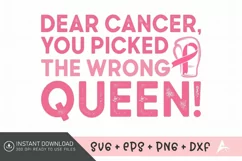 Dear Cancer You Picked SVG , Breast Cancer Fighter SVG Product Image 1