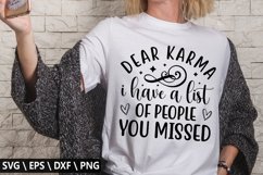 Dear karma i have a list of people SVG - Funny Coffee Design Product Image 1