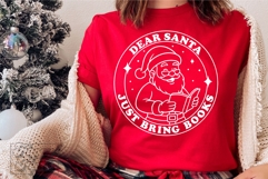 Dear Santa Bring Books SVG PNG - Christmas Book Lover Girl Product Image 2