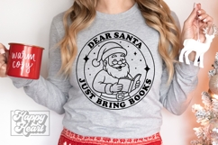 Dear Santa Bring Books SVG PNG - Christmas Book Lover Girl Product Image 3