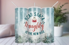 Christmas Tumbler Wrap, Dear Santa Sublimation PNG design Product Image 1