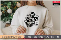 Dear Santa He Did It SVG | Christmas SVG | Holiday SVG Product Image 2