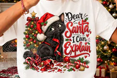 Dear Santa, I Can't Explain Funny Black Cat Christmas PNG Product Image 3