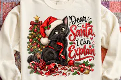 Dear Santa, I Can't Explain Funny Black Cat Christmas PNG Product Image 4