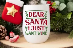 Dear Santa I Just Want SVG ,Christmas Wine SVG Design Product Image 3