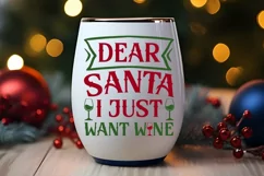 Dear Santa I Just Want SVG ,Christmas Wine SVG Design Product Image 2
