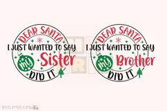 Christmas Funny Brother Sister SVG T-shirt Design Product Image 1