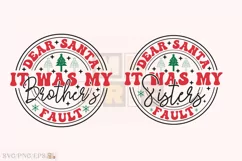 Christmas Funny Brothers Sisters SVG T-shirt Design Product Image 1