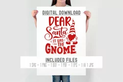 Dear Santa It Was The Gnome SVG PNG | Funny Christmas Gnome Product Image 2