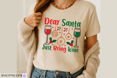 Dear Santa Just Bring Wine Funny Christmas SVG for Wine PNG Product Image 3