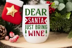 Dear Santa Just Bring Wine SVG ,Christmas Wine SVG Design Product Image 3