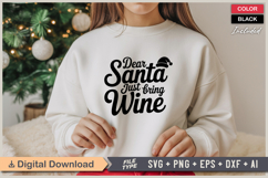 Dear Santa Just Bring Wine SVG | Christmas SVG | Holiday SVG Product Image 2