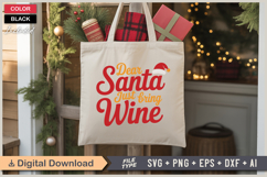Dear Santa Just Bring Wine SVG | Christmas SVG | Holiday SVG Product Image 5