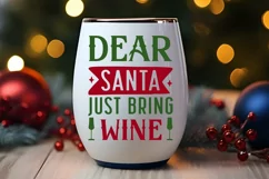 Dear Santa Just Bring Wine SVG ,Christmas Wine SVG Design Product Image 2